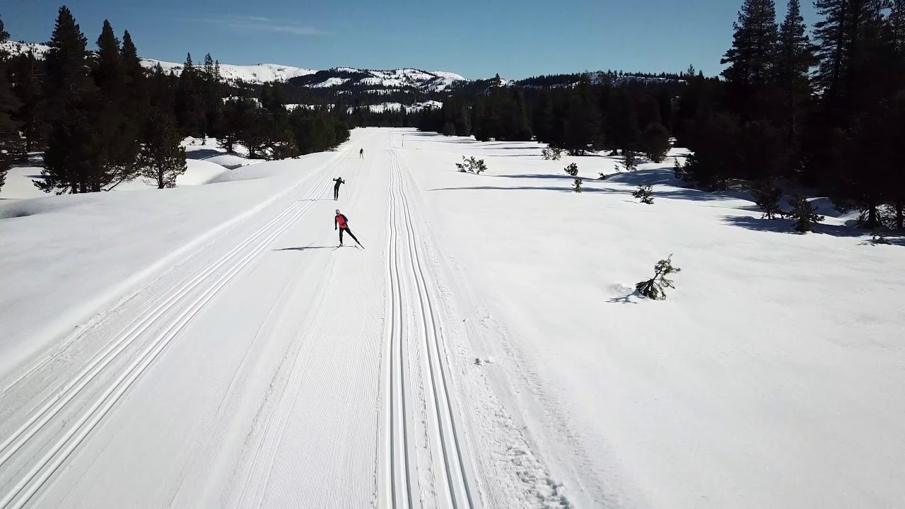 Groomed ski run
